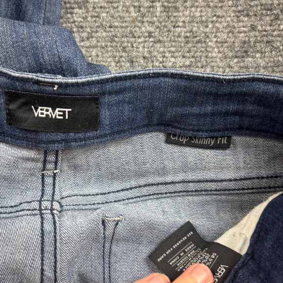 VERVET Womens Denim Crop Skinny Fit Raw Hem Jeans size: 25 - Picture 6 of 7